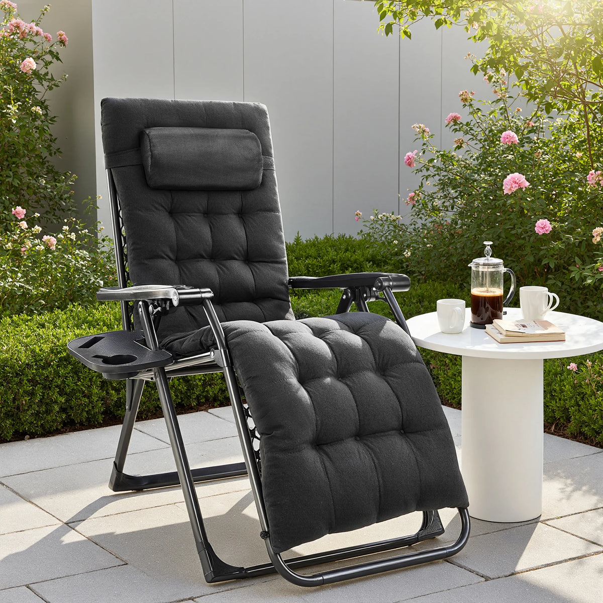 JHK Zero Gravity Recliner Lounge Chair With Adjustable Pillow