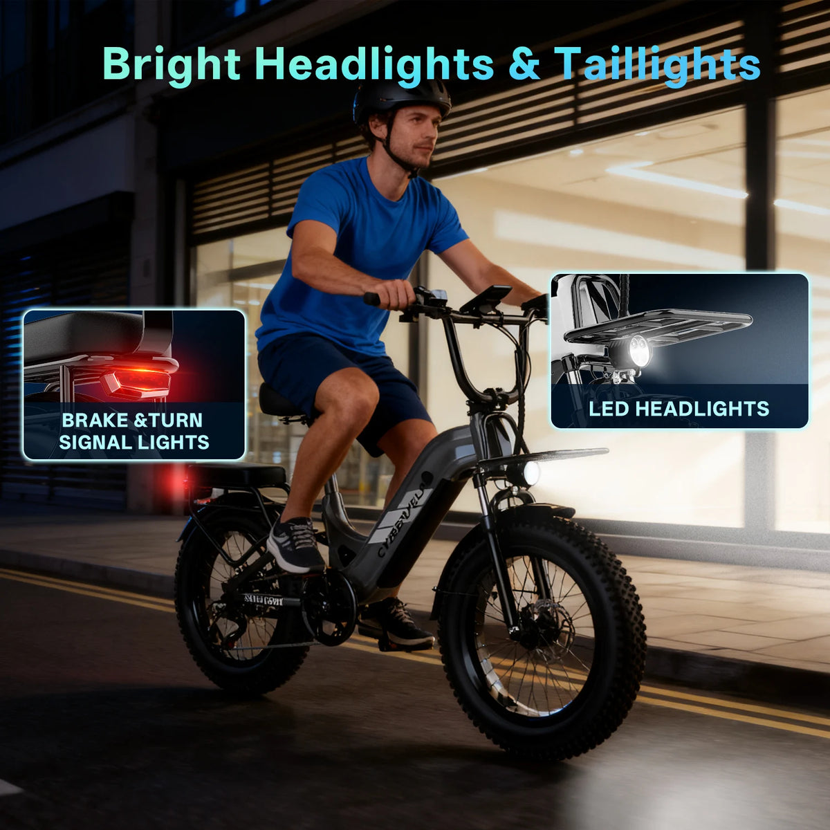 Cybervelo 1500W 7 Speed Electric Bike With Durable 20Ah Battery