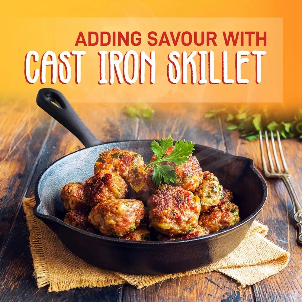 Preseasoned Cast Iron Skillet Set for Oven Grill and Campfire