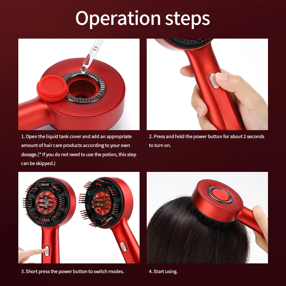 Afdeal Electric Hair Follicle Comb With Red Light Scalp Massager