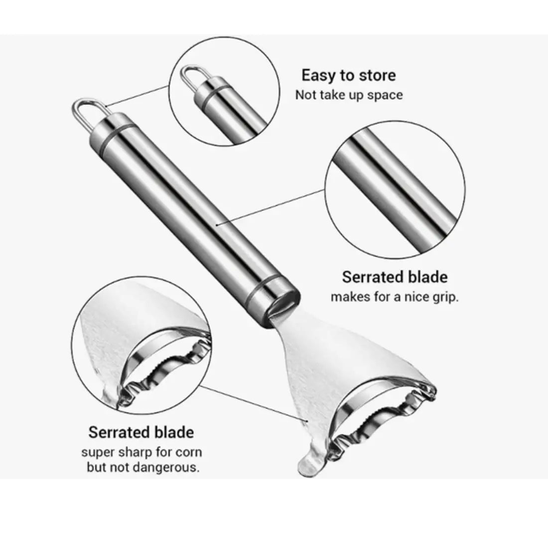 Stainless Steel Y Shaped Corn Peeler With Kernel Remover Tool