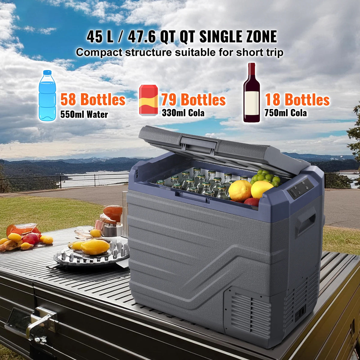 SucceBuy Portable Car Refrigerator Dual Zone Compressor Freezer Cooler