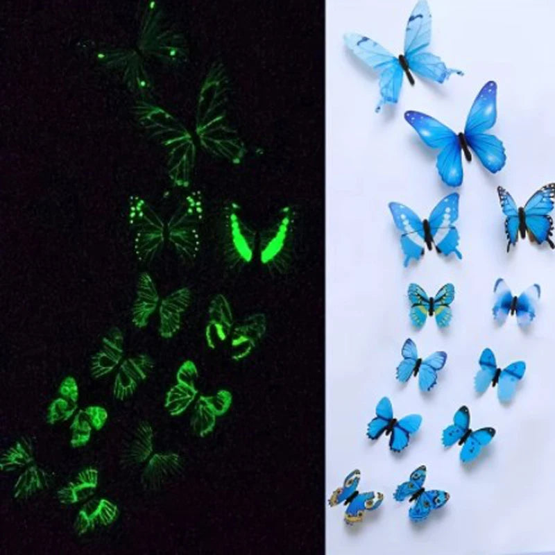 3D Luminous Butterfly Wall Stickers for Creative Home Decor