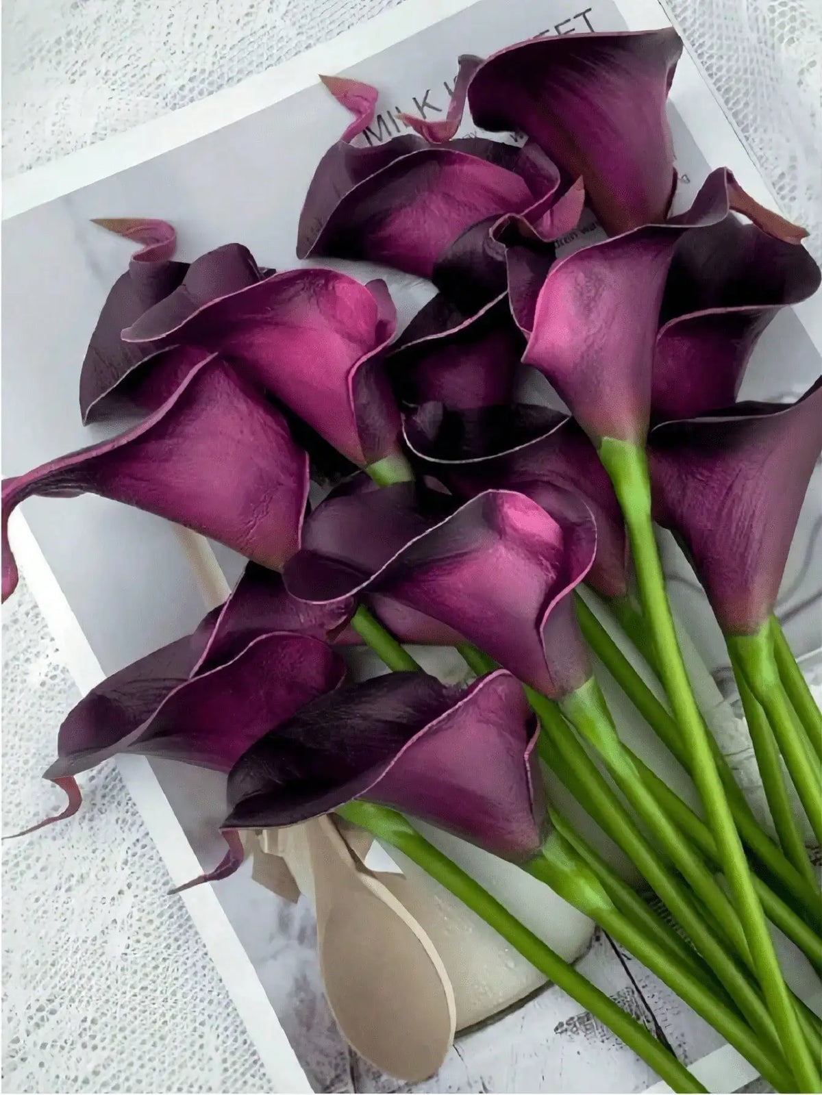 Realistic Artificial Calla Lily Bouquet For Wedding And Home Decor