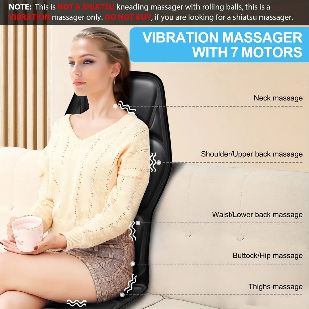 Himouta Heated Massage Chair Pad With 9 Relaxation Modes
