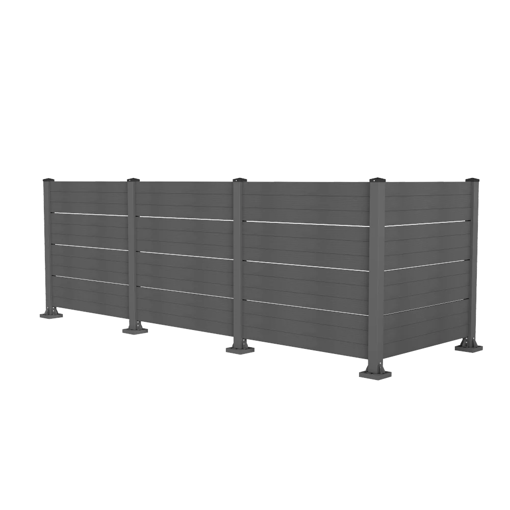 Outdoor Privacy Screen, Air Conditioner Fence, All-Weather Vinyl Privacy Fence Screens with Aluminum Posts, 4 Panels, White FYCS