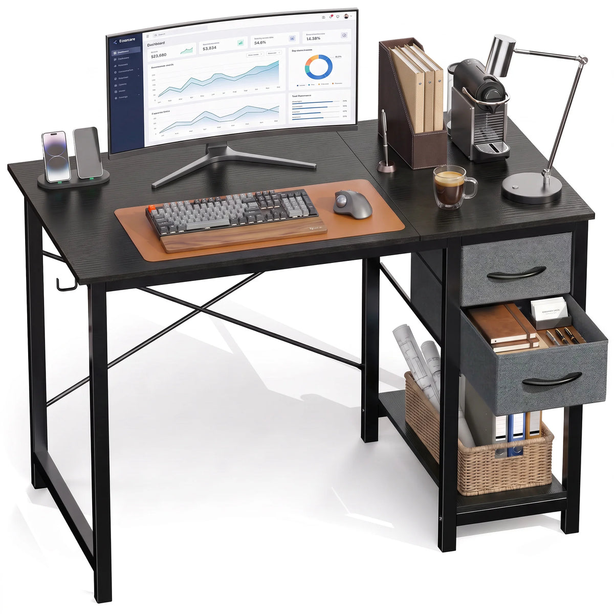 MCQ Ergonomic Office Desk With Drawers And Stable X Frame