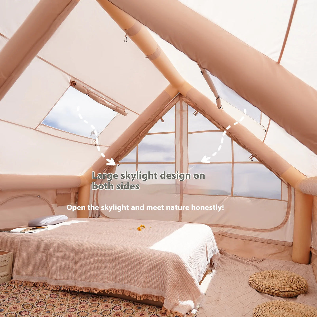 Pakicetus Luxury Inflatable Camping Tent With Stove Plug