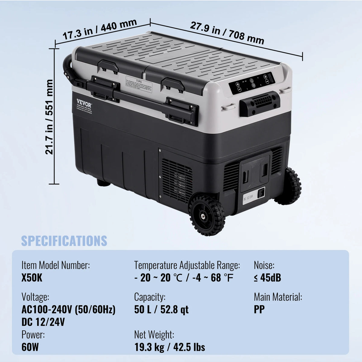 SucceBuy Portable Car Refrigerator Dual Zone Compressor Freezer Cooler