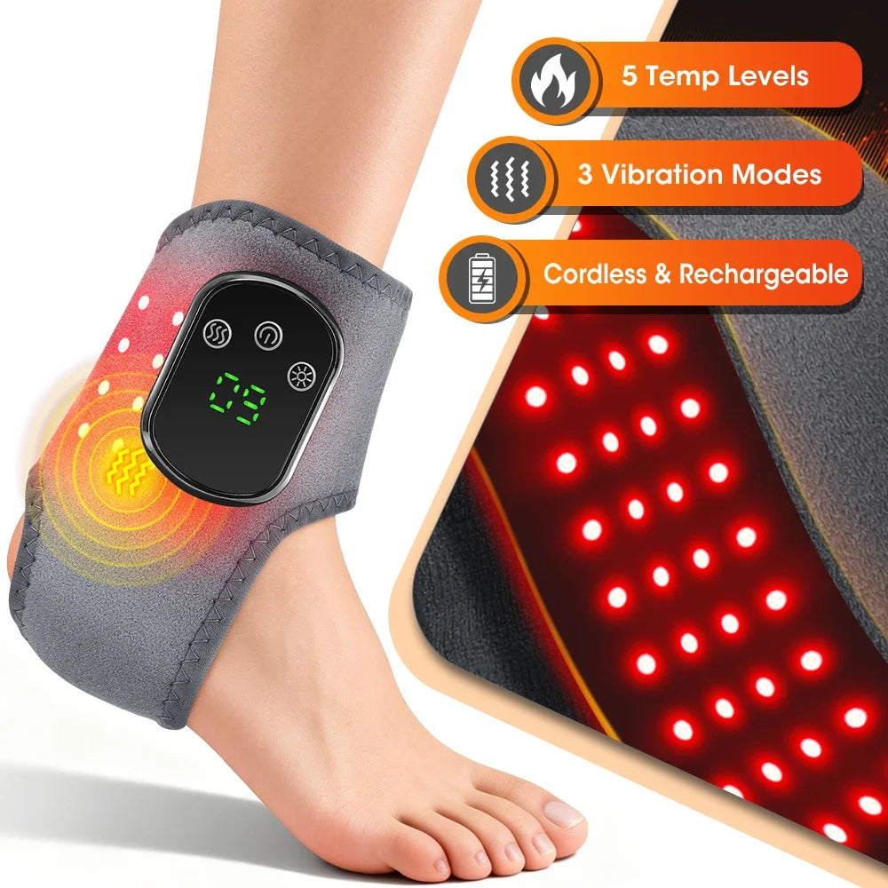 PASTSKY Red Light Ankle Brace With Heat And Vibration Therapy