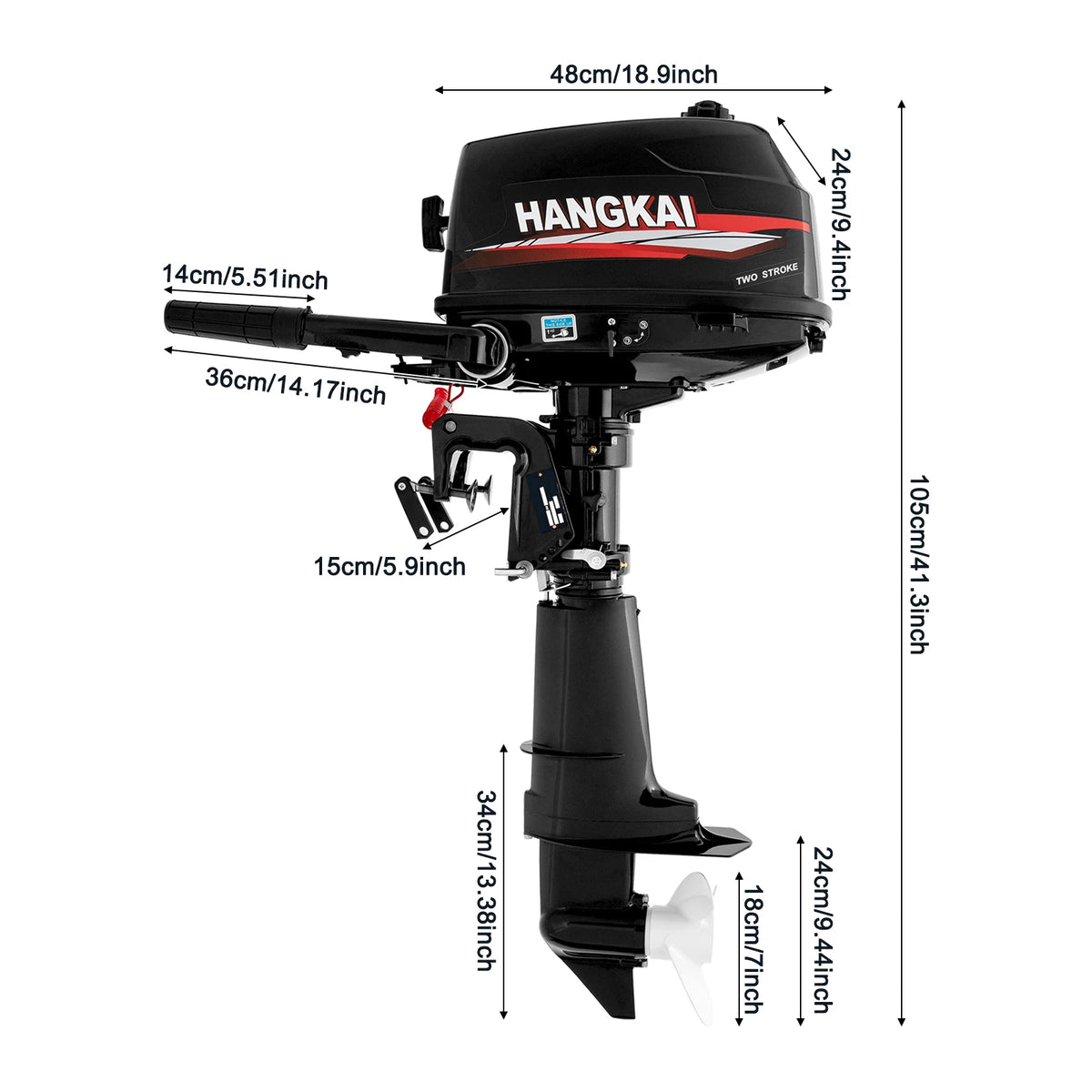 Bymaocar Two Stroke Water Cooled Outboard Engine for Marine Boats