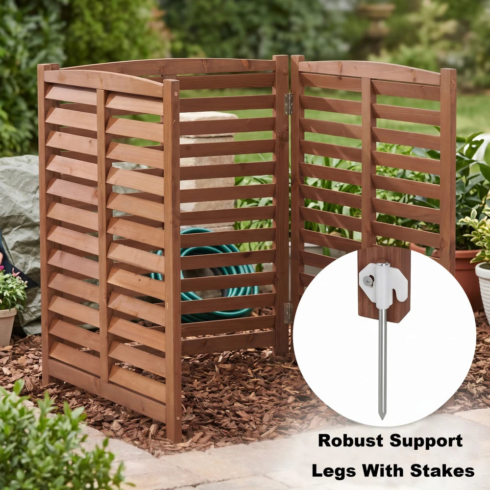 3-Panel Outdoor Air Conditioner Fence 3-Section Outdoor Wooden Screen, Outside Wood Privacy Fence, 32" W X 38" H Supplies FYCS