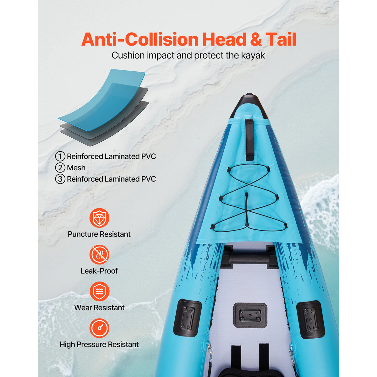 SucceBuy Inflatable Kayak with Padded Seats for Recreational Fishing