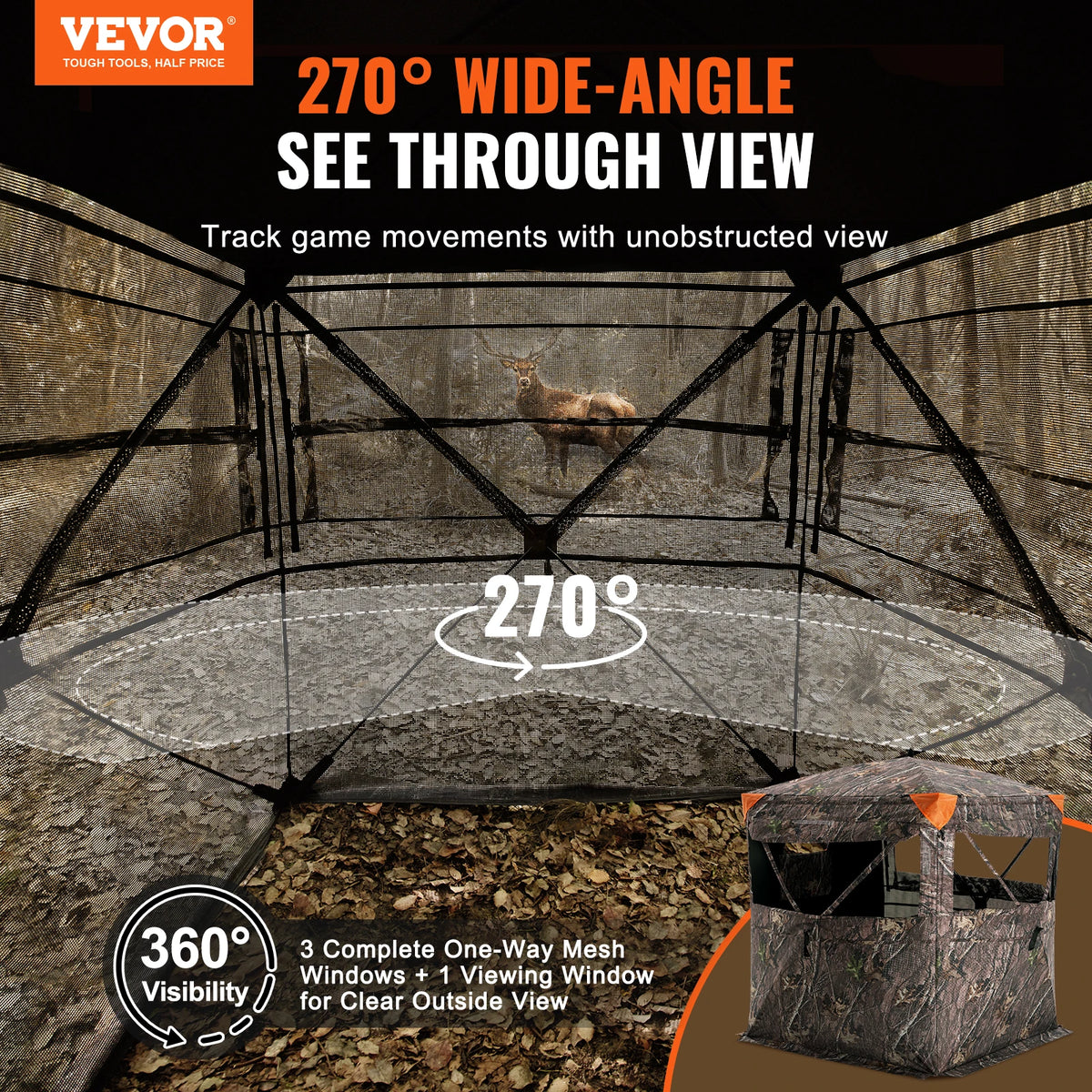 SucceBuy 270 Degree See Through Hunting Blind For Deer Turkey