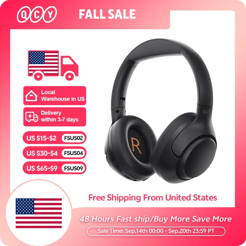 QCY H3 Wireless Headphones Bluetooth 5.4 Hybrid Active Noise Cancellation