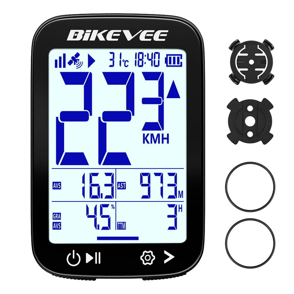 Bikevee Rechargeable Wireless Cycling Computer With Auto Backlight