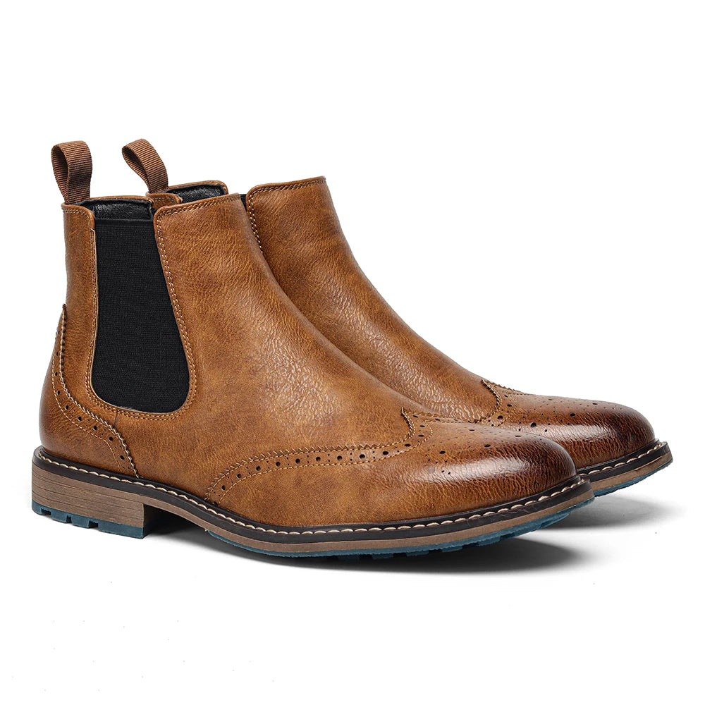 Hecrafted Mens Fashion Ankle Boots With Comfortable Zip Closure