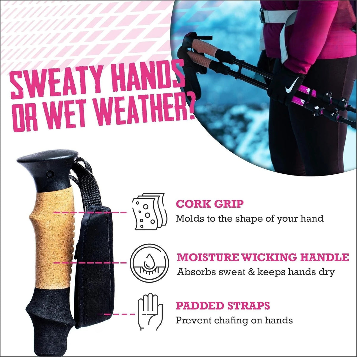 Lightweight Collapsible Trekking Poles For Hiking And Walking