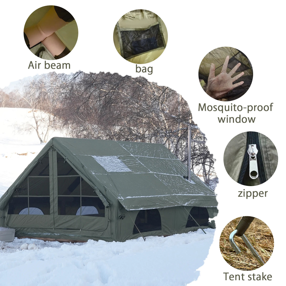 Pakicetus Inflatable Camping Tent Waterproof Portable Family Shelter