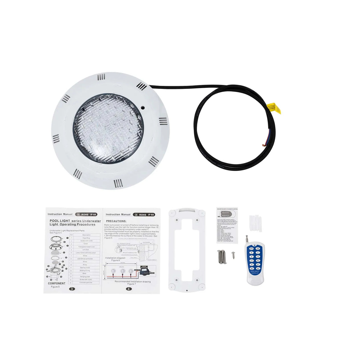 RGB LED Underwater Pool Light With Remote Control IP68 Waterproof
