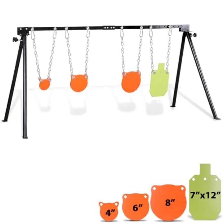 AR500 Steel Targets Stand Kit for Rifle and Pistol Training: 3 8 Thick 4 6 8 Gong Targets and 7x12 Torso Target with Durable St