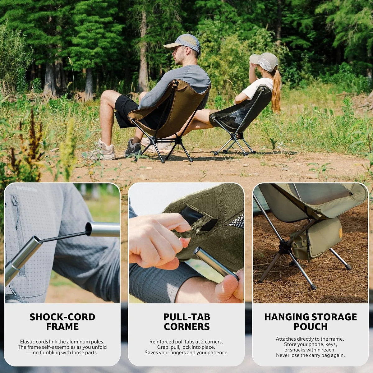 Naturehike Ultralight Foldable Moon Camping Chair For Outdoor Activities