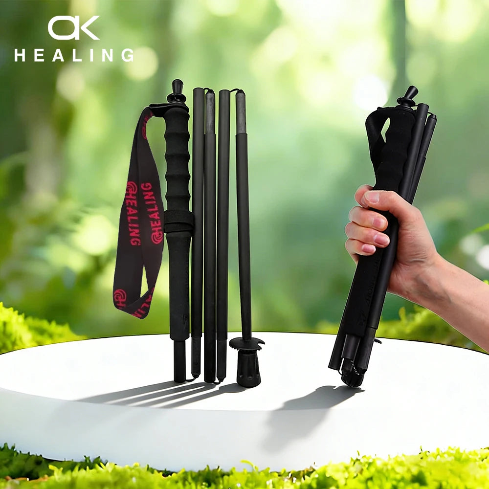 OKHEALING Carbon Fiber Foldable Trekking Poles For Hiking