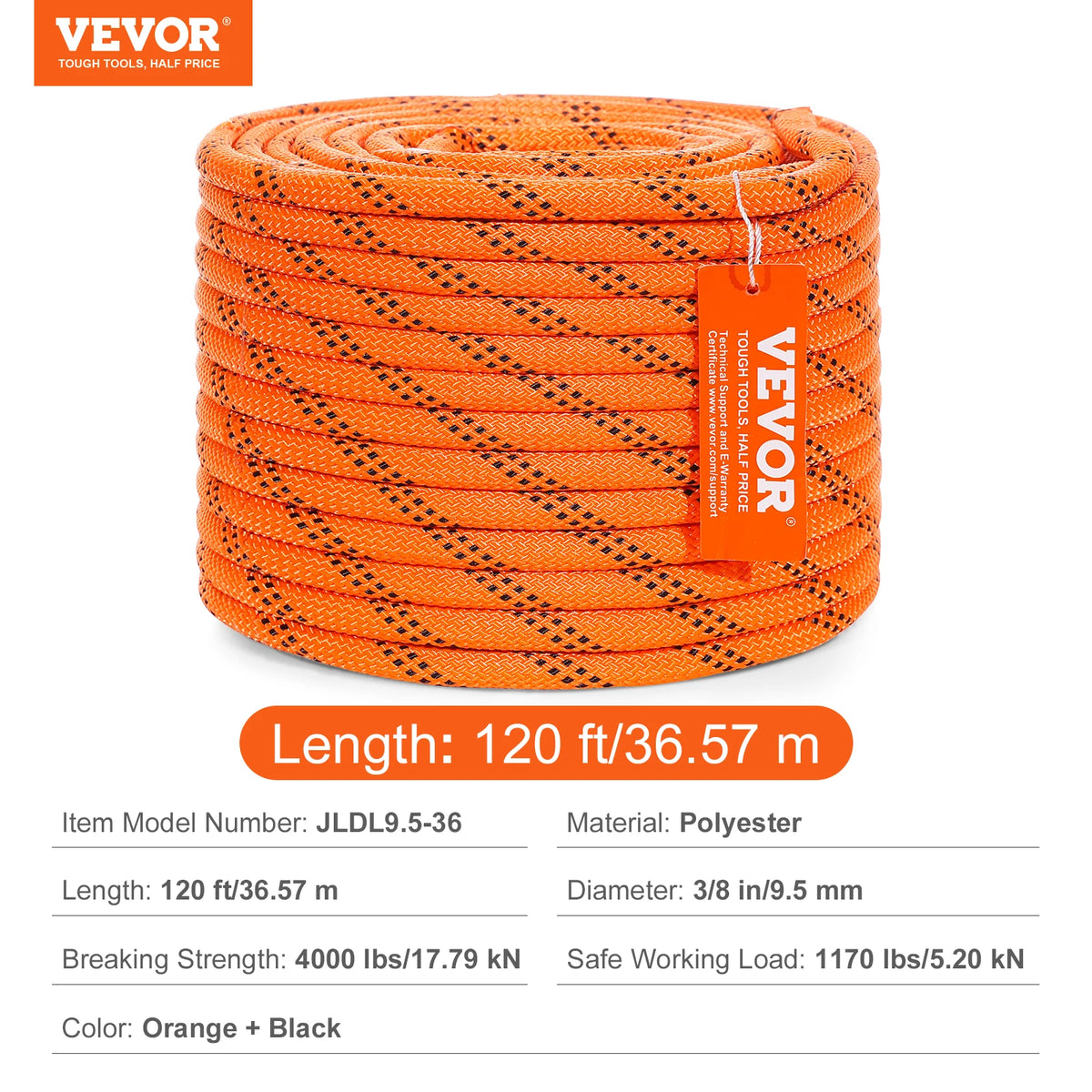 SucceBuy Dual Weave Polyester Rope for Arborist and Outdoor Use