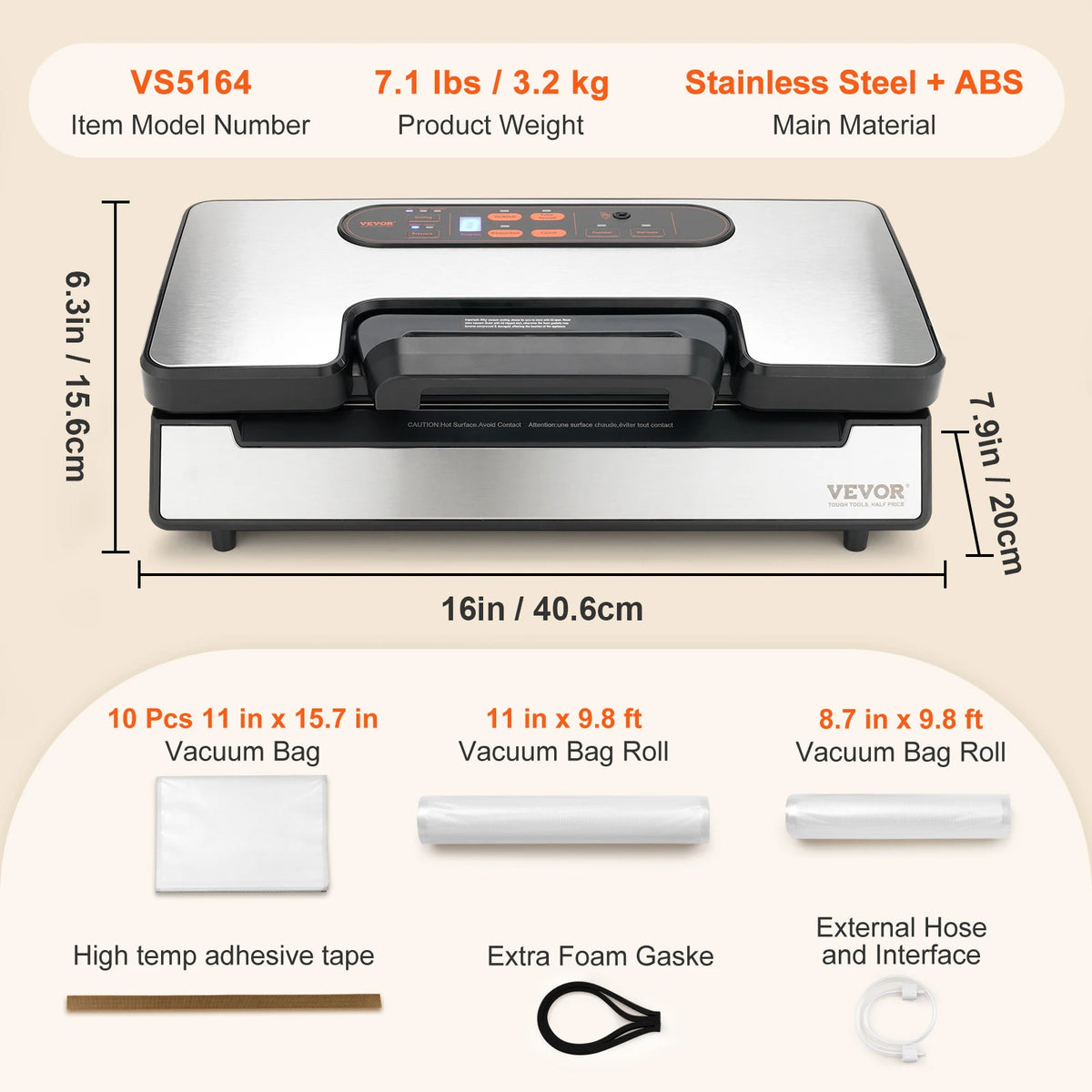 SucceBuy Commercial Automatic Food Vacuum Sealer With Bag Cutter