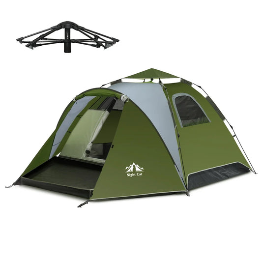 Night Cat Instant Pop Up Camping Tent With Waterproof Rainfly