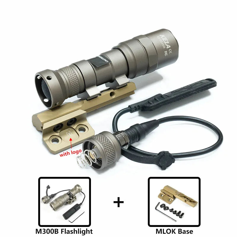 Tactical SF M600C M600B M300B M300C Flashlight Gun Light Ar15 Hunting Tools Lamp M300 M600 Scout Light with Short Style Ml-ok/21mm Picatinny Rail Base