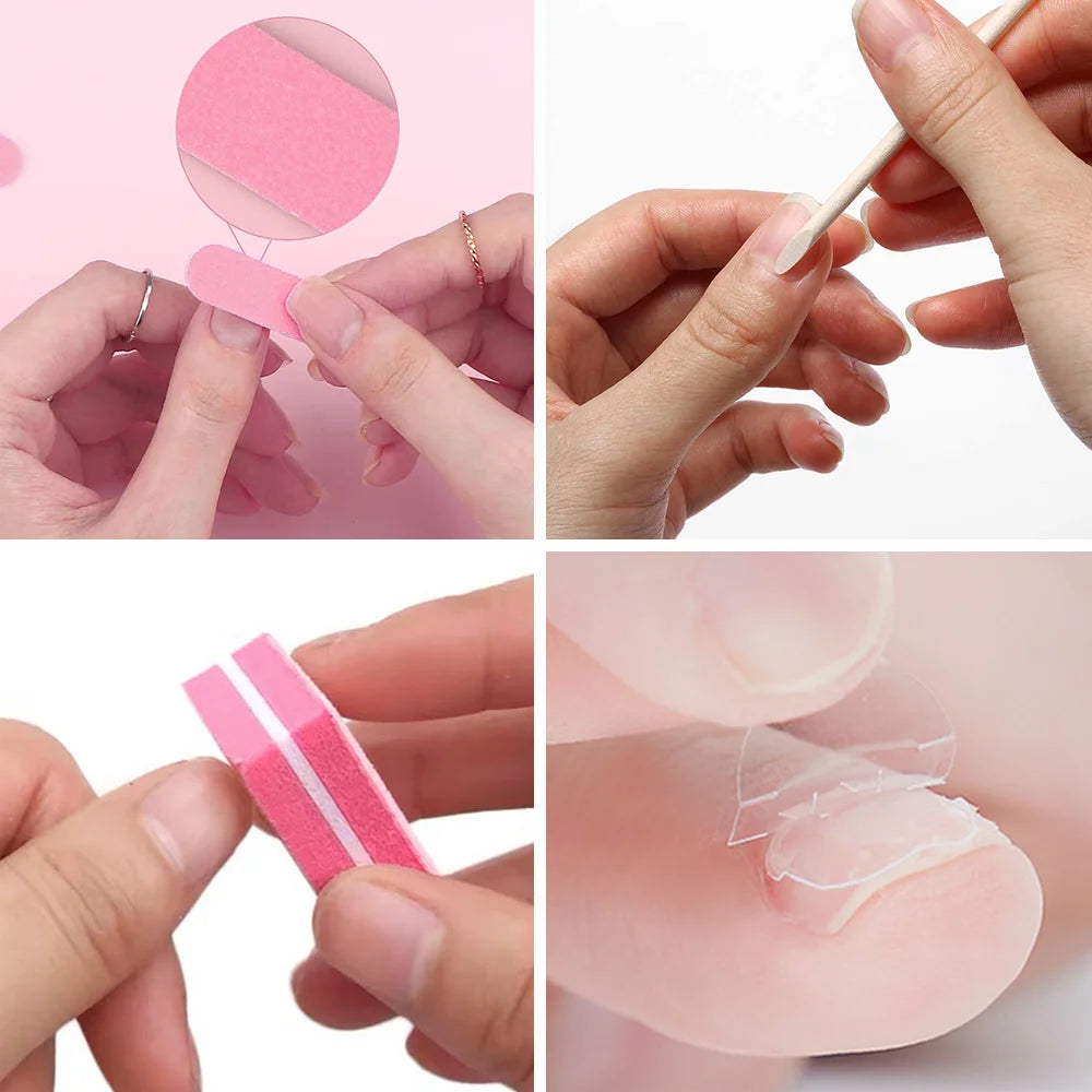 15Set Press On Nail Tool Prep Kit, 75pcs Disposable Manicure Kit with Nail File, Buffer, Adhesive Nail Tabs, Wood Stick, Hologra foil nail art nail art stickers nail wraps nail art stickers nail sticker