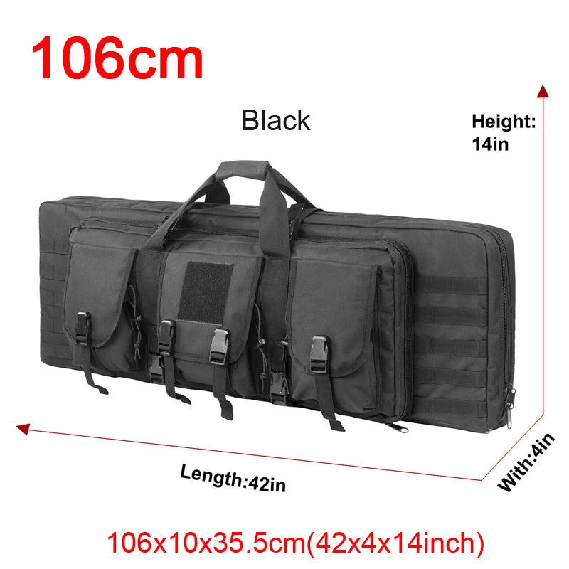 LQARMY Tactical Double Rifle Case Molle Hunting Airsoft Gun Bag
