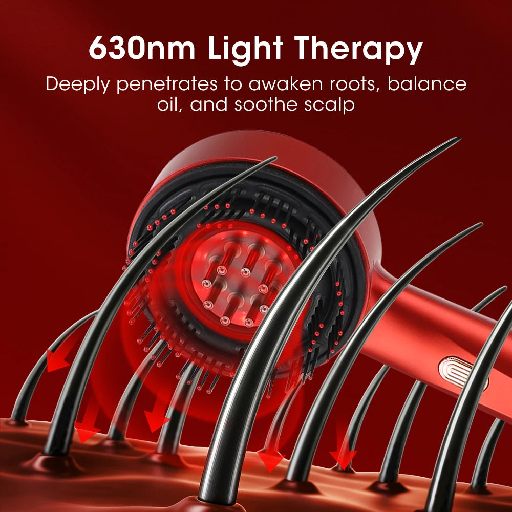 Afdeal Electric Hair Follicle Comb With Red Light Scalp Massager