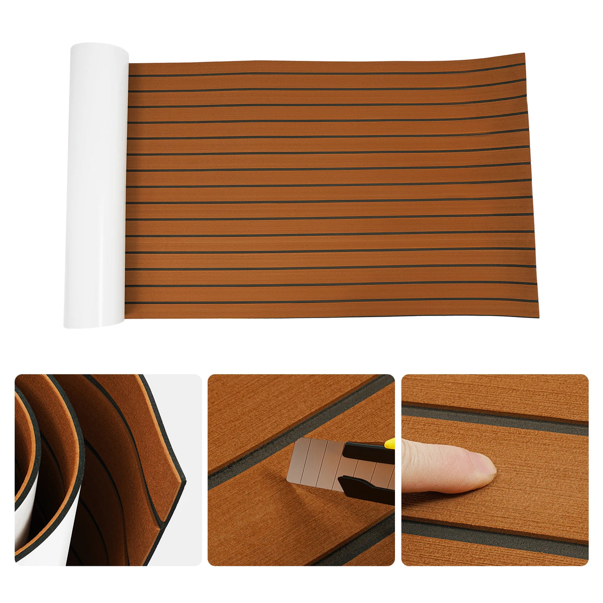 Self Adhesive EVA Foam Marine Flooring Faux Teak Decking Mat
