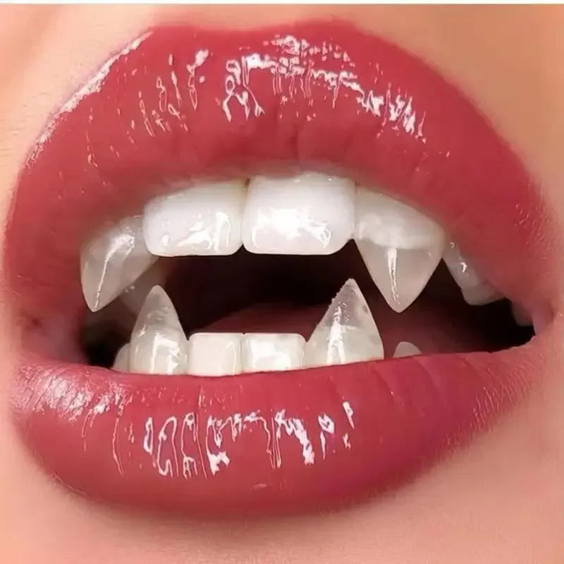Halloween Vampire Fangs Costume Teeth With Denture Adhesive Props