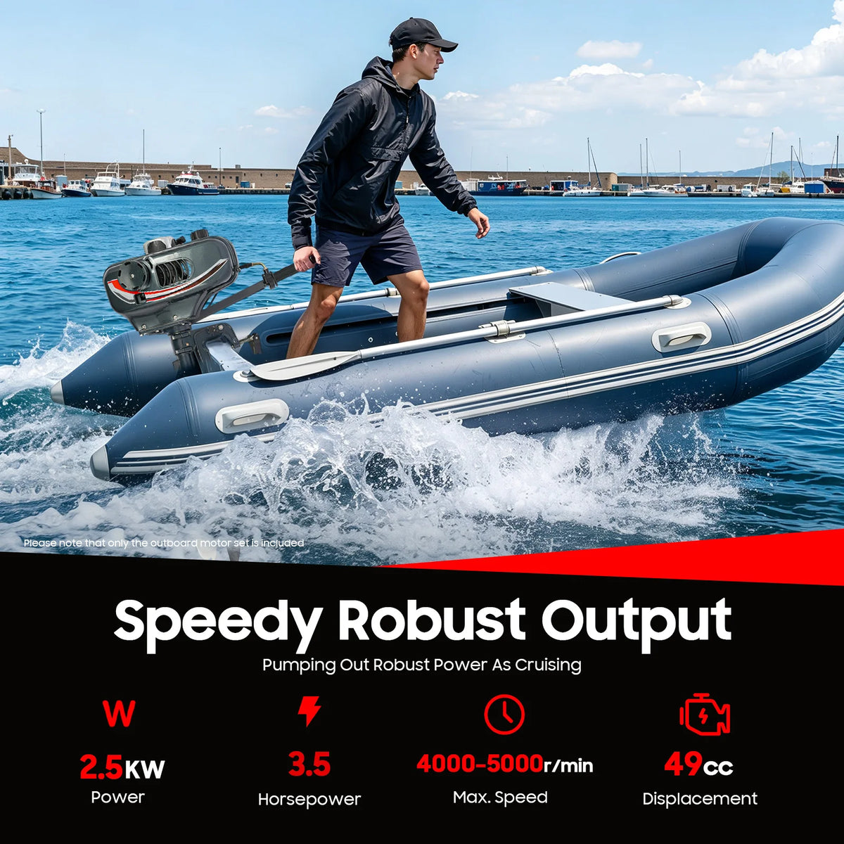 Bymaocar Two Stroke Outboard Motor With Manual Start