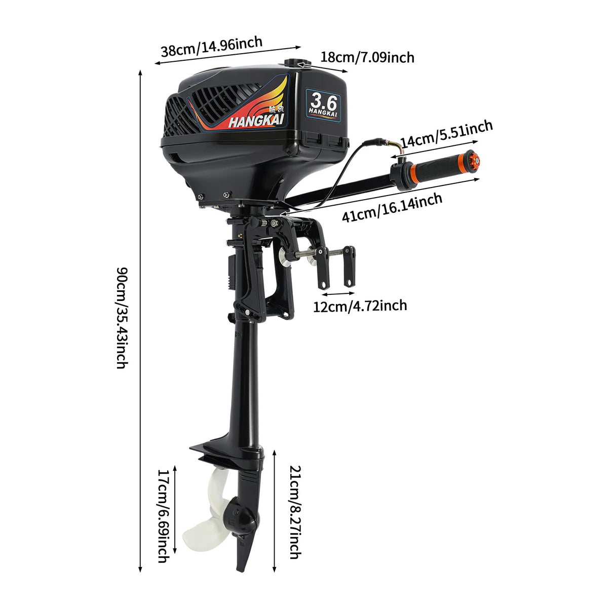 Portable 3.6HP Two Stroke Marine Outboard Motor for Fishing Boats