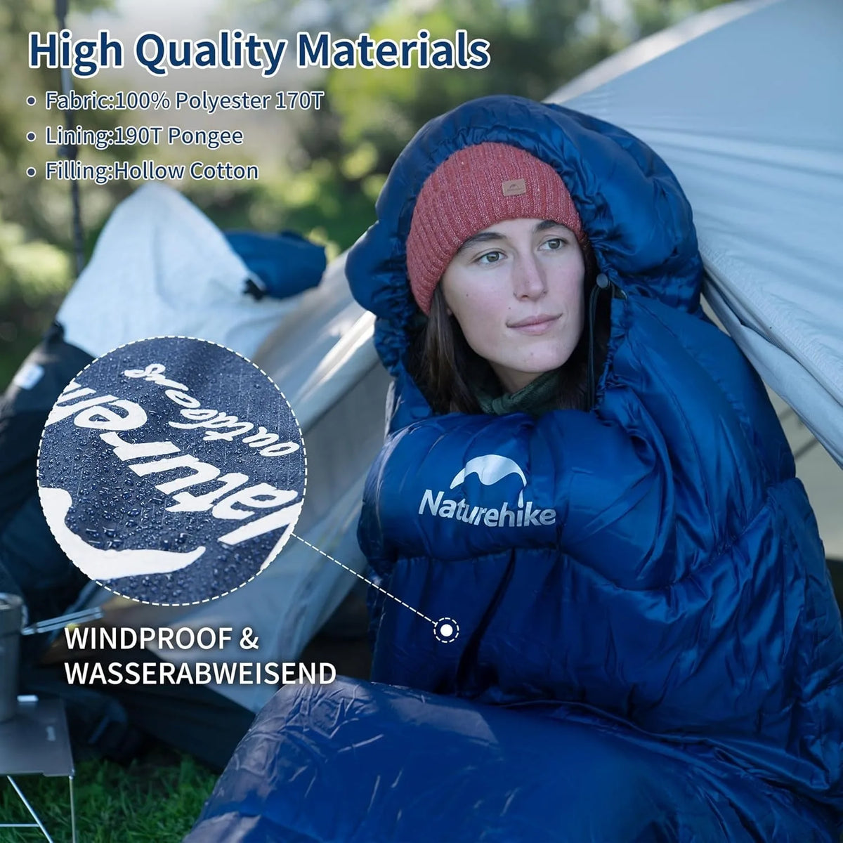 Naturehike Warm Mummy Sleeping Bag For Winter Camping Adults