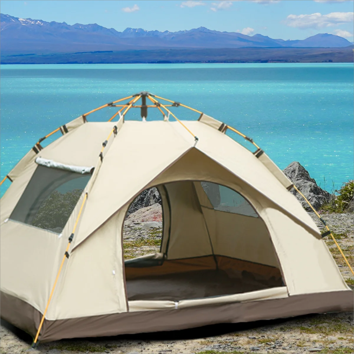 Pakicetus Automatic Camping Tent With Two Doors And Windows
