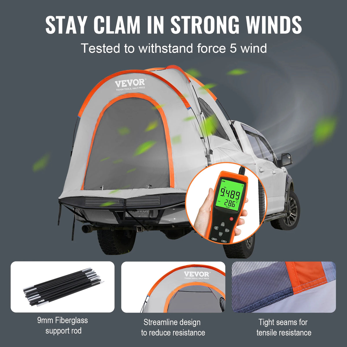 SucceBuy Waterproof Truck Bed Tent With Rainfly For Camping