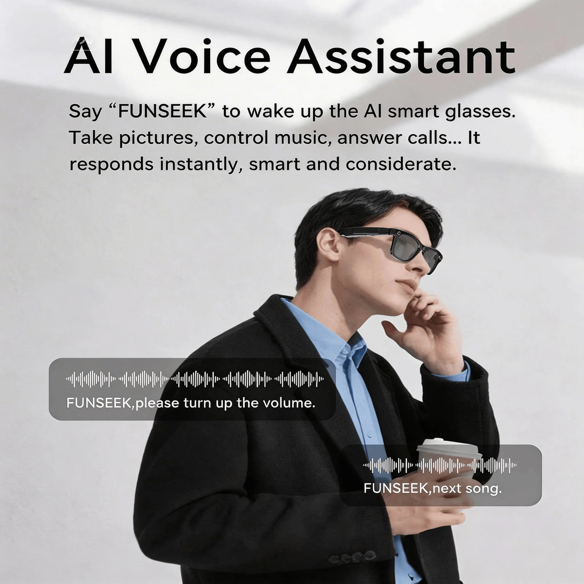 W&O AI Camera Glasses With Translation And Open Ear Audio