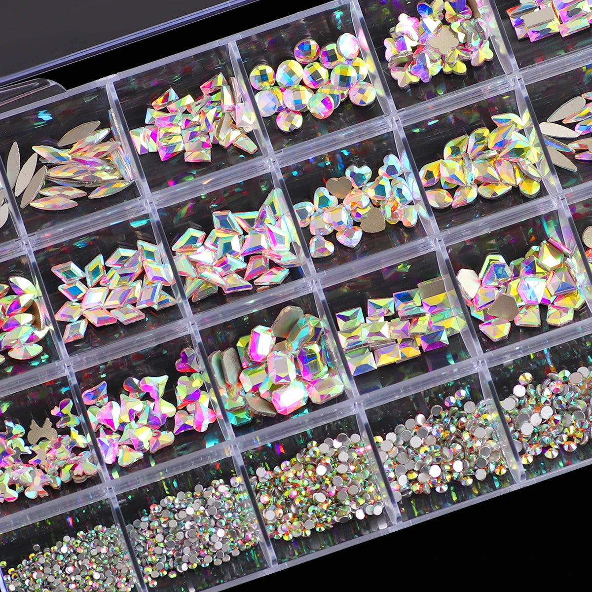 Multi Shaped 3D Crystal Nail Gems and Rhinestone Art Kit