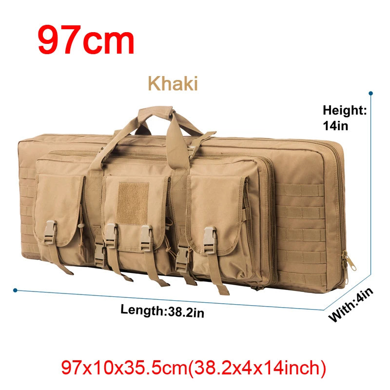 LQARMY Tactical Double Rifle Case Molle Hunting Airsoft Gun Bag