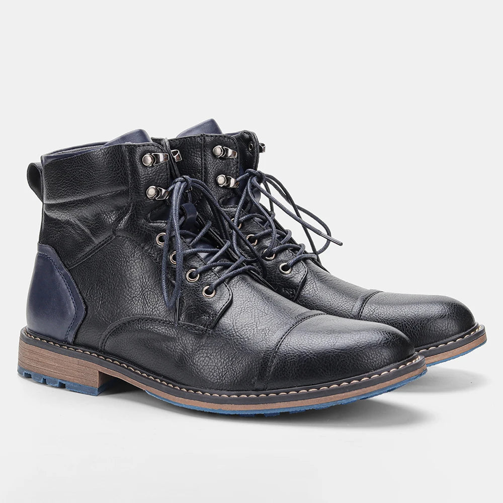 Hecrafted Mens Fashion Ankle Boots With Comfortable Zip Closure