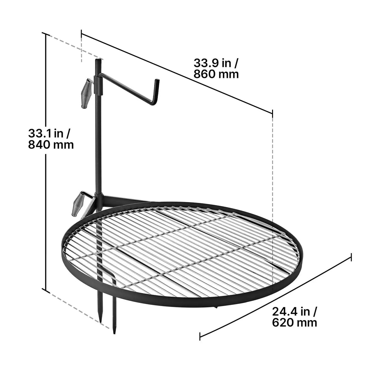 Heavy Duty Swivel Campfire Grill Portable Adjustable Outdoor Cooking Grate