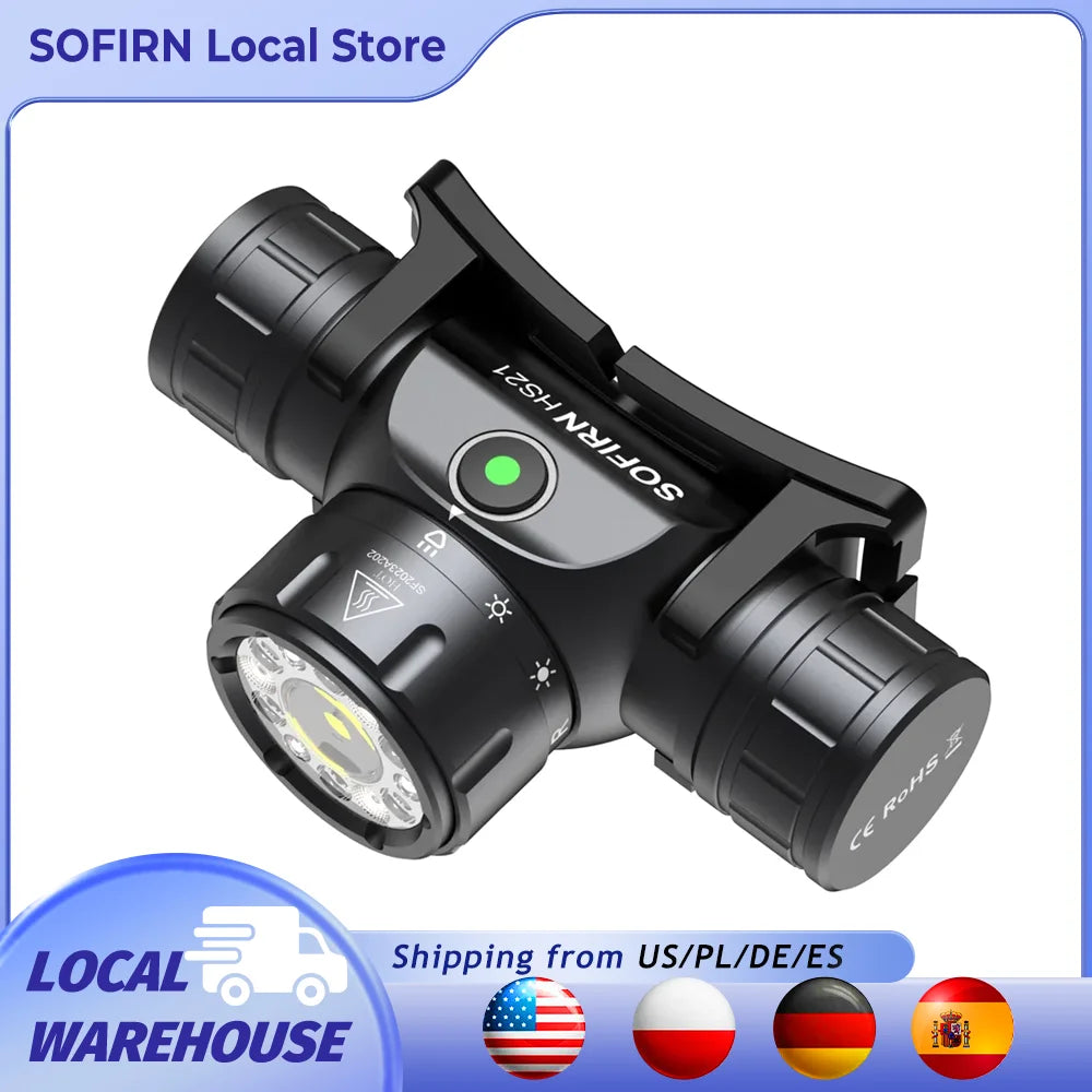 Sofirn HS21 USB C Rechargeable LED Headlamp For Camping Hiking
