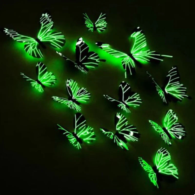 3D Luminous Butterfly Wall Stickers for Creative Home Decor