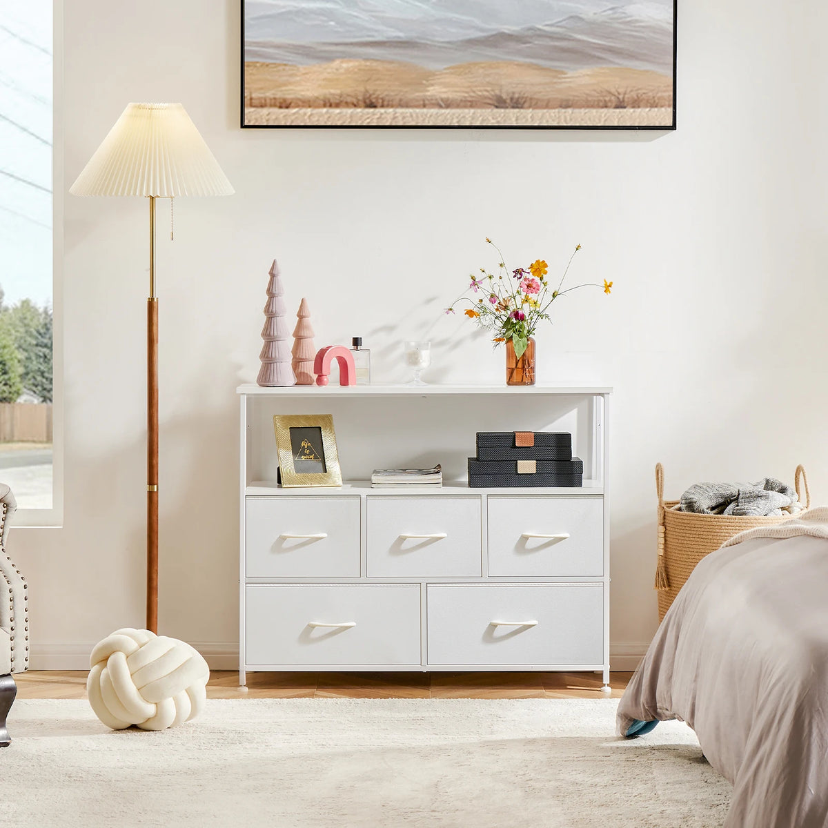 JHK Bedroom Wardrobe Cabinet With Fabric Drawers For Storage