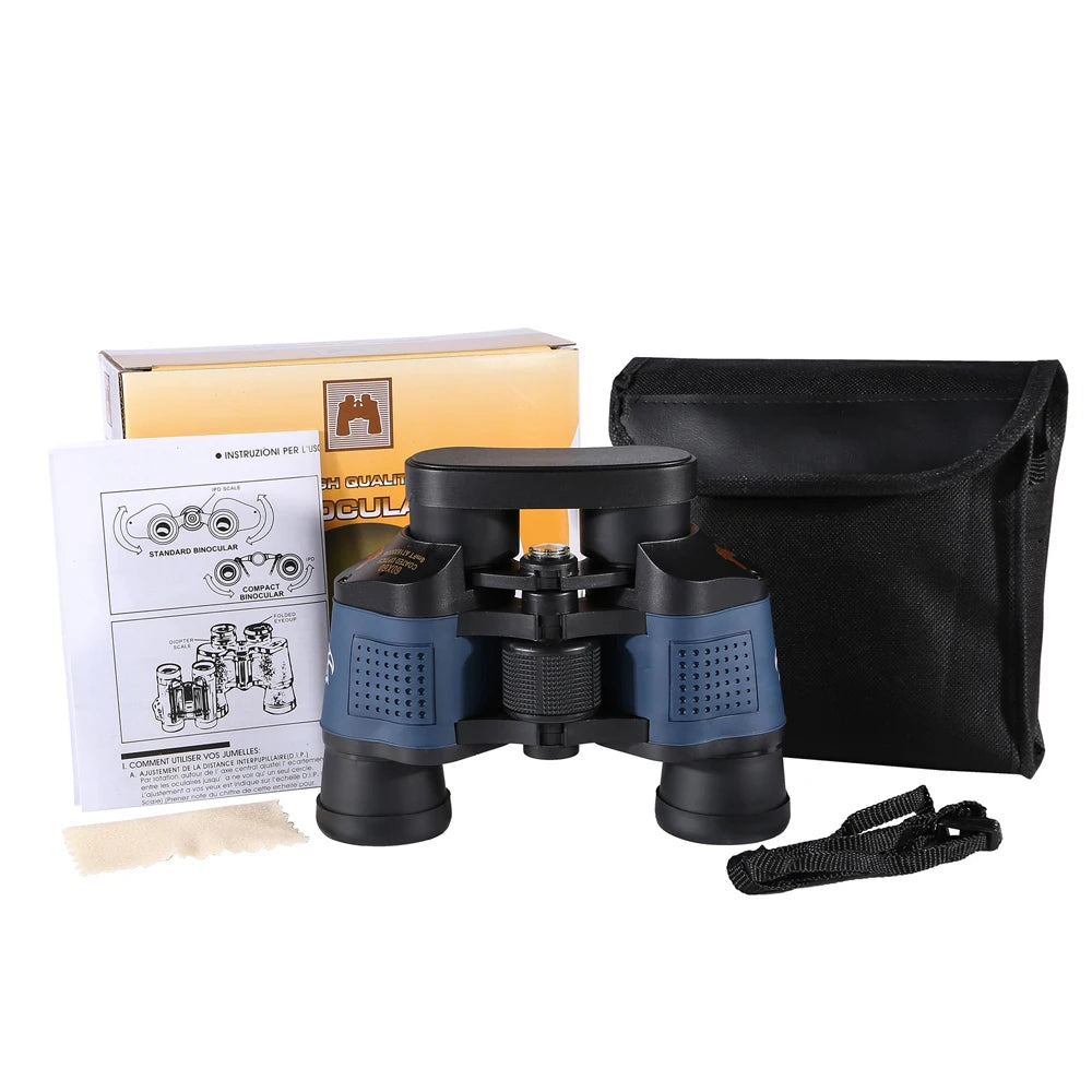 60x60 Binoculars High Clarity 3000M Powerful Optical Lens Bak4 Prism Night Vision Telescope Outdoor Hunting Sports Camping Gear